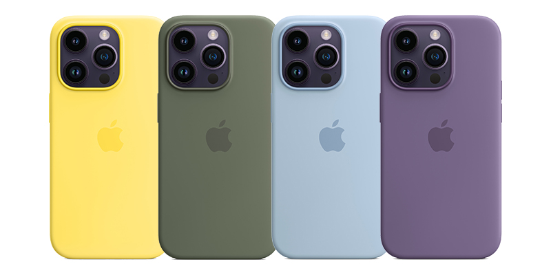 Tous les coloris des coques en silicone avec MagSafe pour iPhone 14